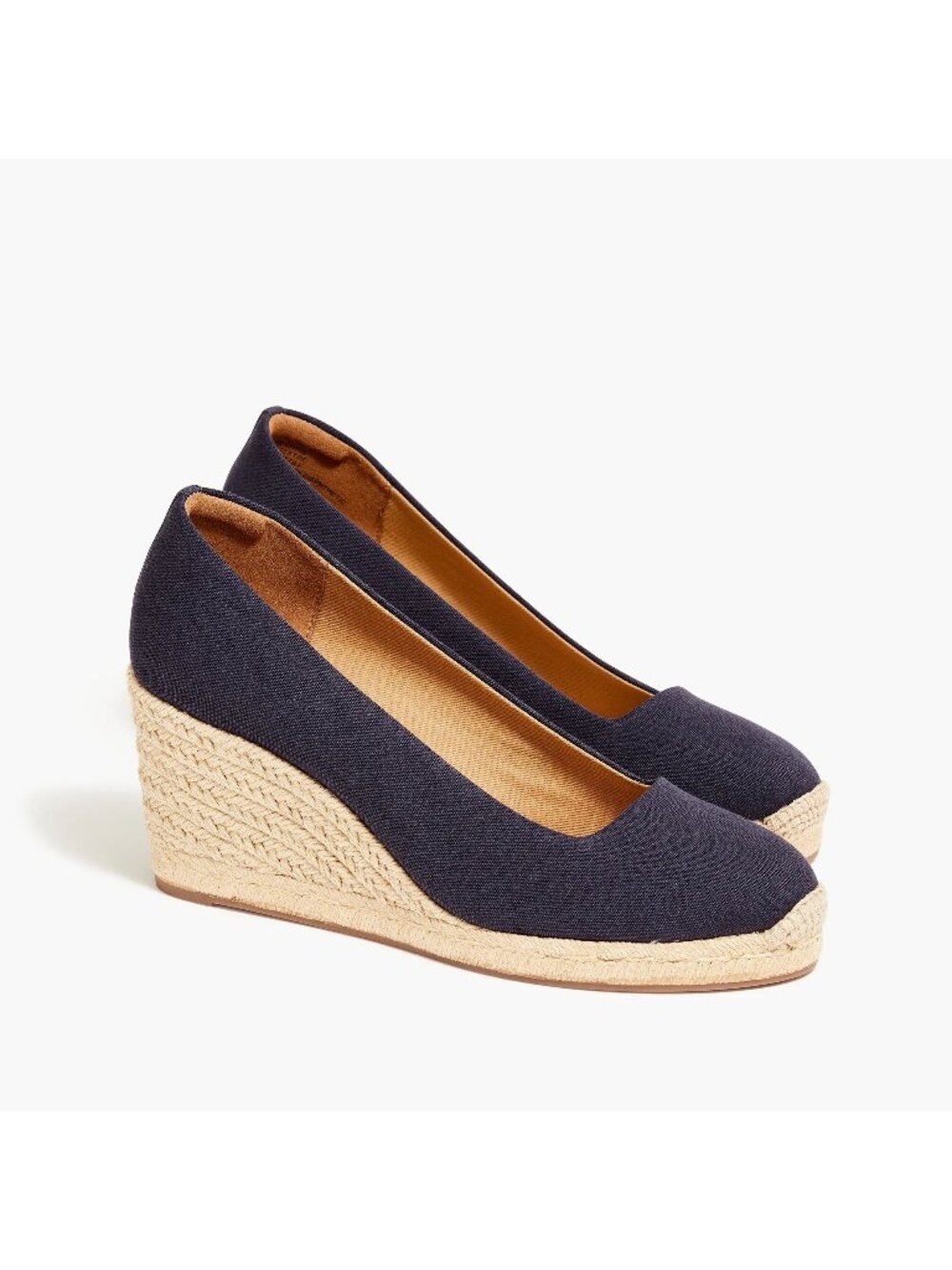 J.Crew Navy Canvas Espadrille Wedge Pumps Size 8.5
